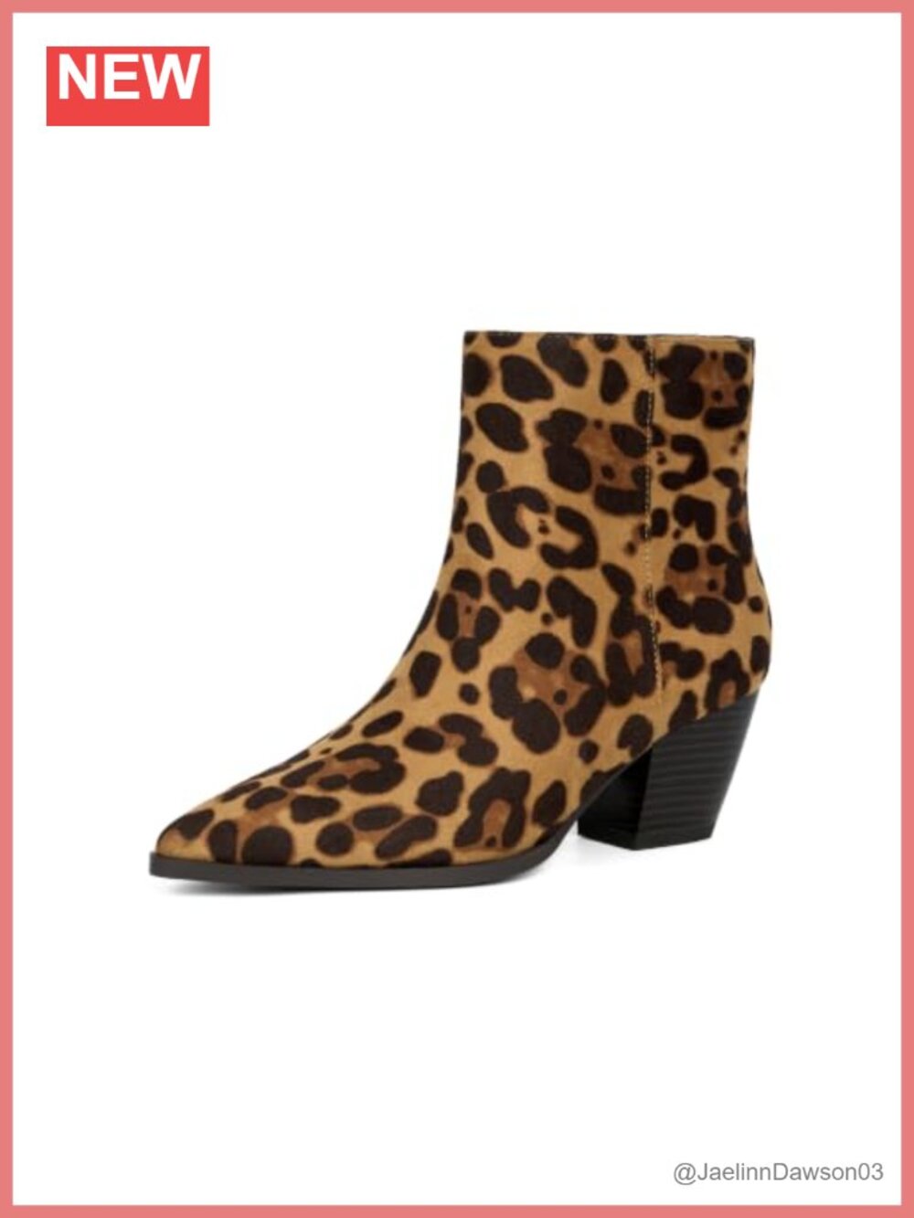 Pointed Toe Ankle Boots Chunky Block Heel Faux Suede Western Booties